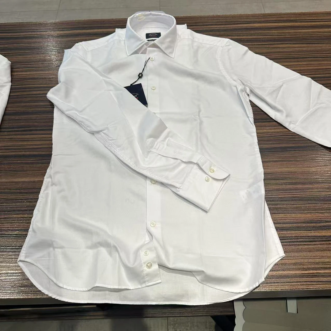 意鲨不可退换男士白色长袖衬衫下单请联系客服