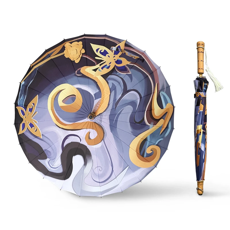 lovefuy/飞恋创意水墨恨烟古风伞加固结实抗风雨伞学生手动长柄伞
