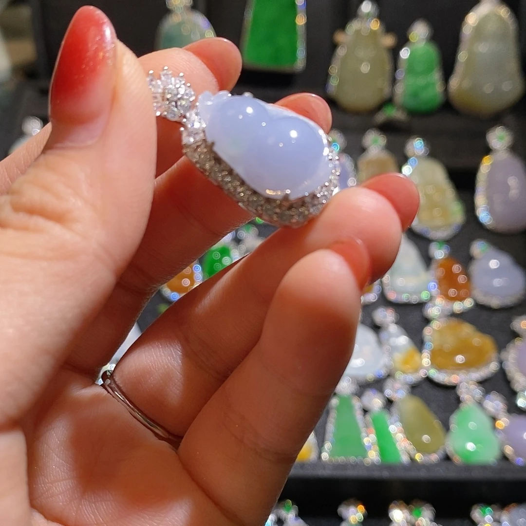 颈饰银S925镶嵌翡翠天然翡翠