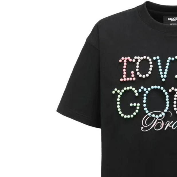 GOODBRAND 2025SS LOVEISGOOD马卡龙限定配色珍珠标语时尚短袖T恤