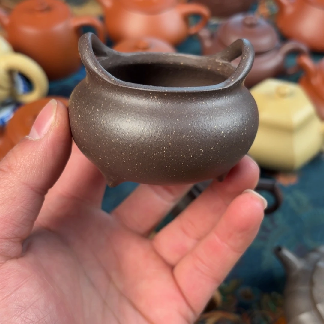 紫砂茶壶天青泥 手工香炉