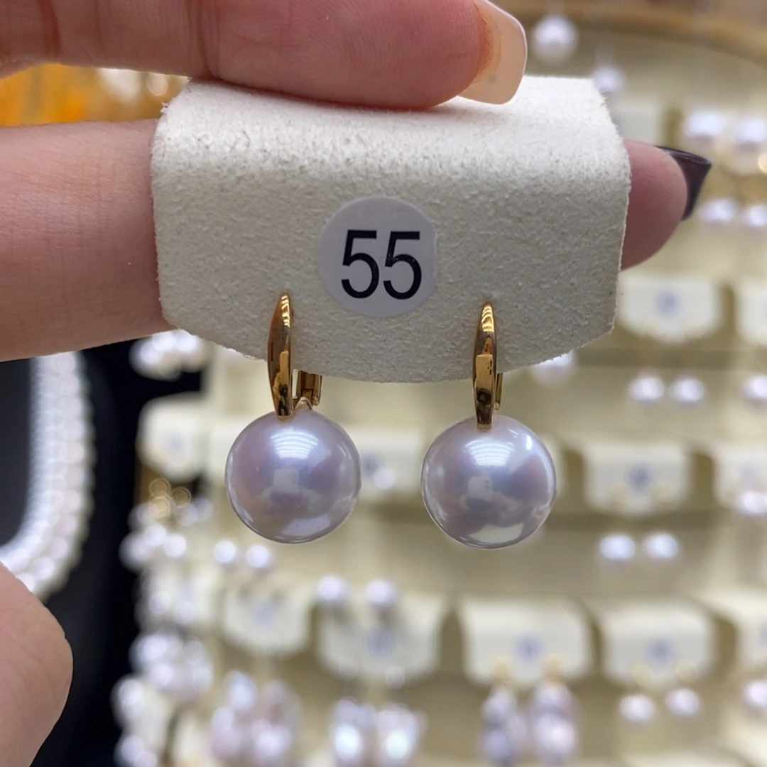 淡水珍珠耳饰18K金镶嵌
