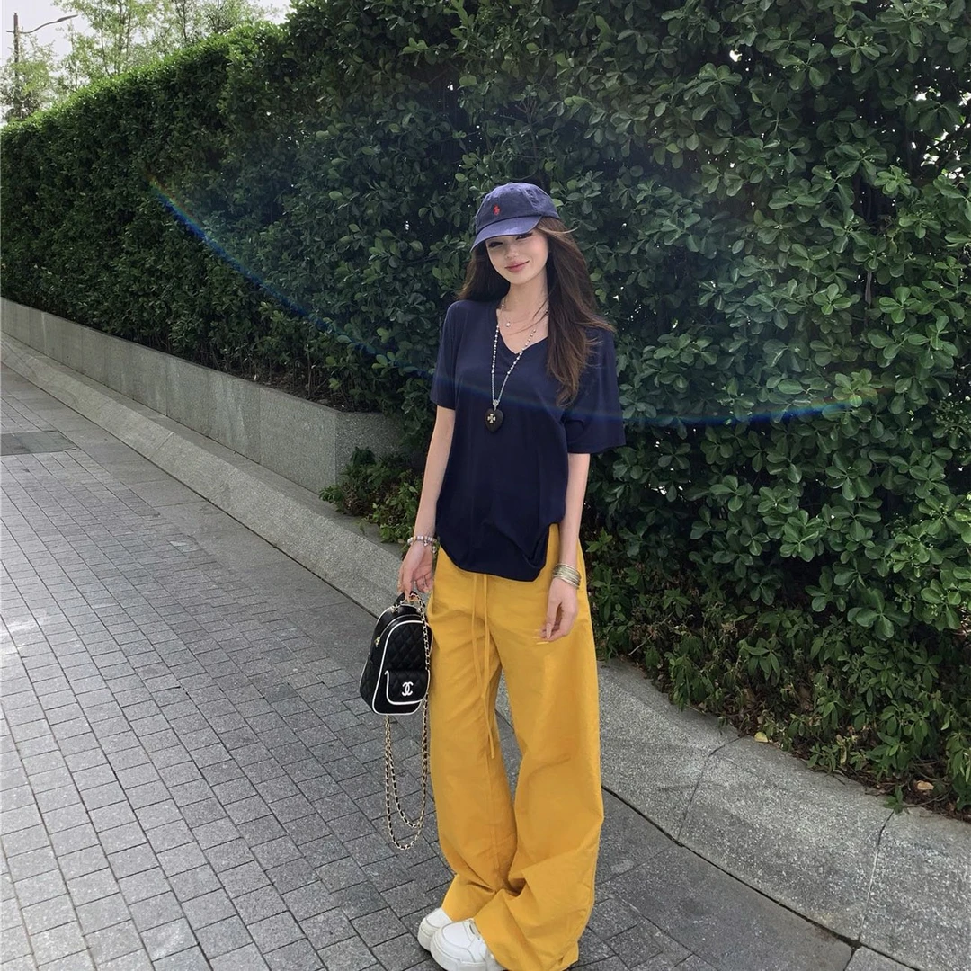 2025夏季新款时尚打底短袖上衣气质显瘦洋气休闲百搭性感辣妹宽松