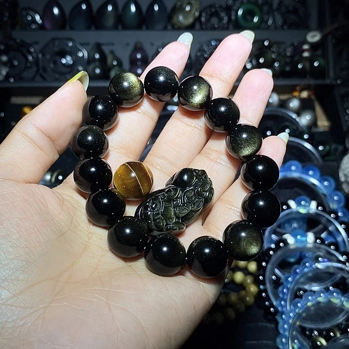 黑曜岩未镶嵌手链?