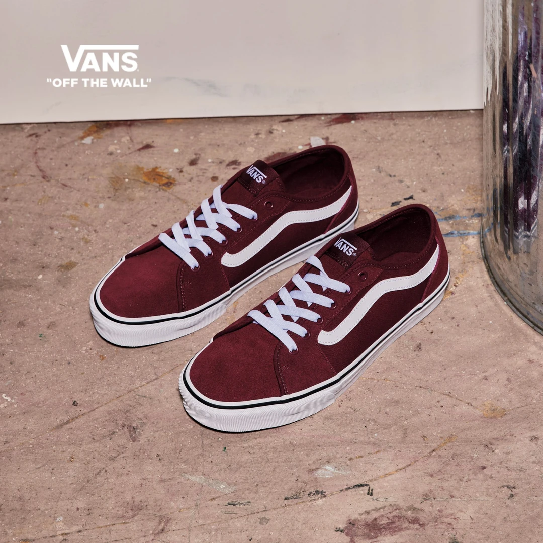 Vans范斯 MN Filmore Decon复古酒红色男鞋板鞋WKZ5LN