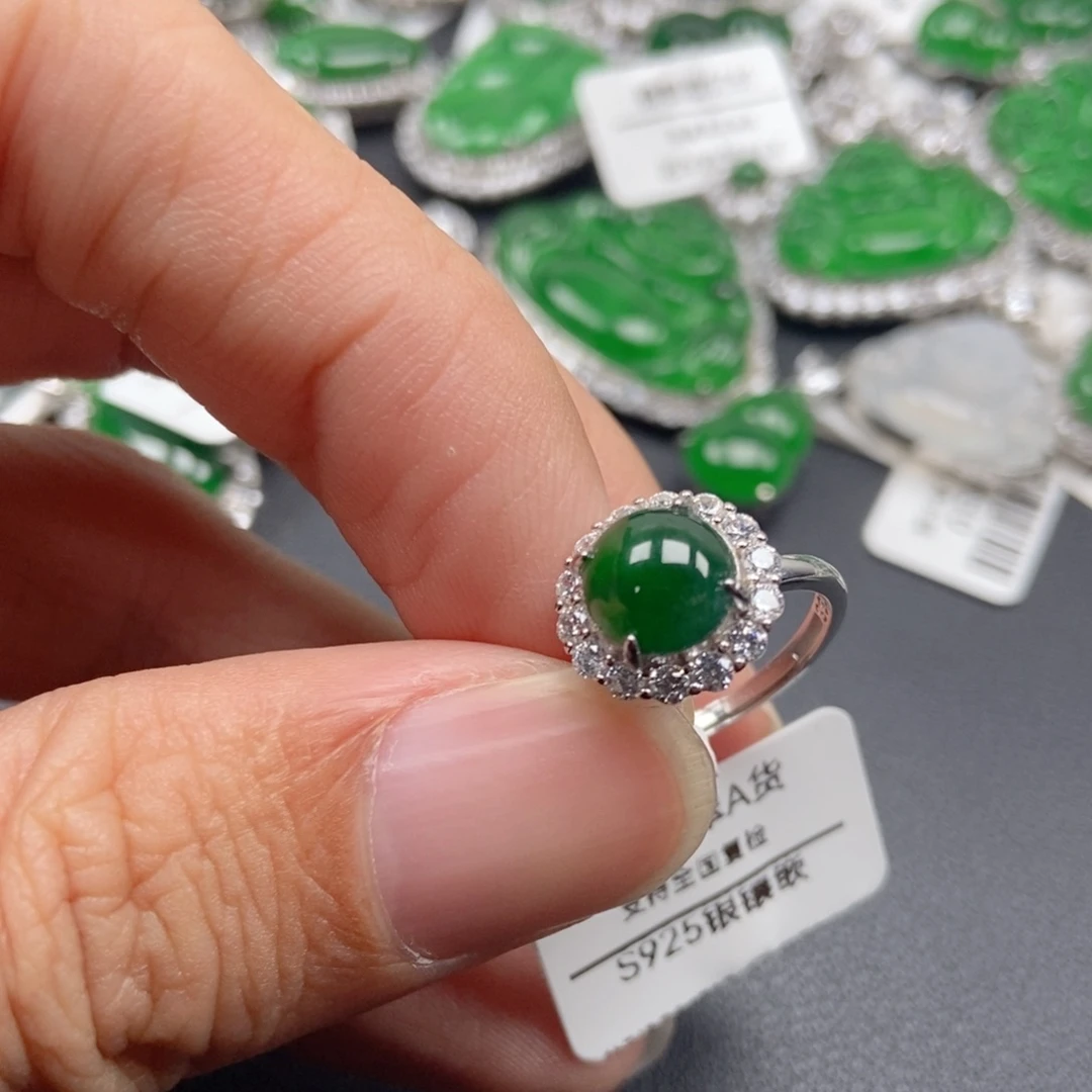 翡翠银S925镶嵌颈饰