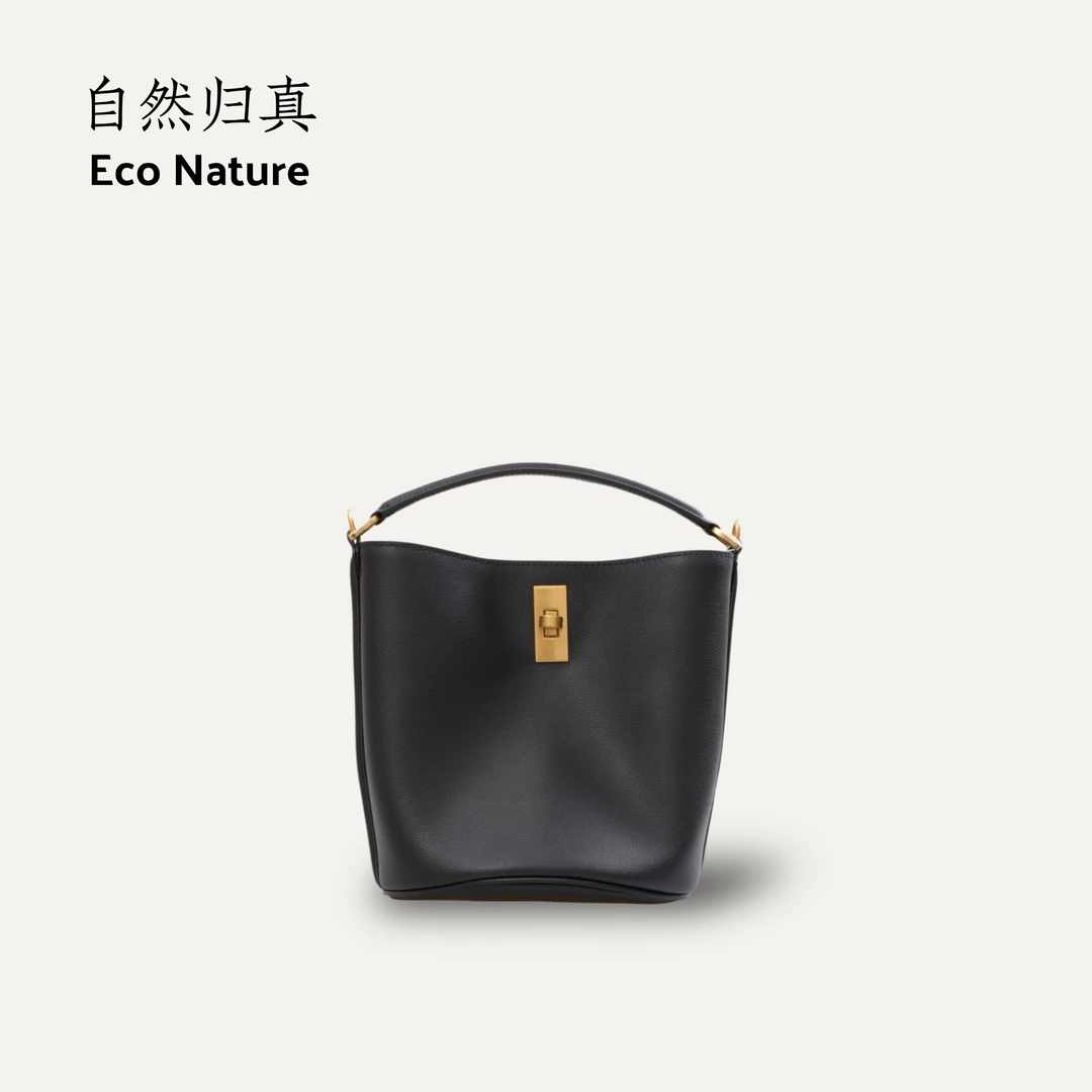 Eco头层牛皮水桶包斜挎包5160022