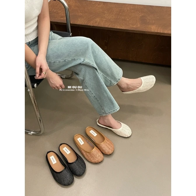 L-2116-1#米谷谷#气质高级简约百搭纯色褶皱单鞋（福利）