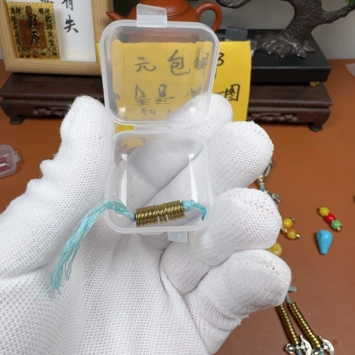 合成碳硅石铜合金文玩配饰黑胆石6✖️1