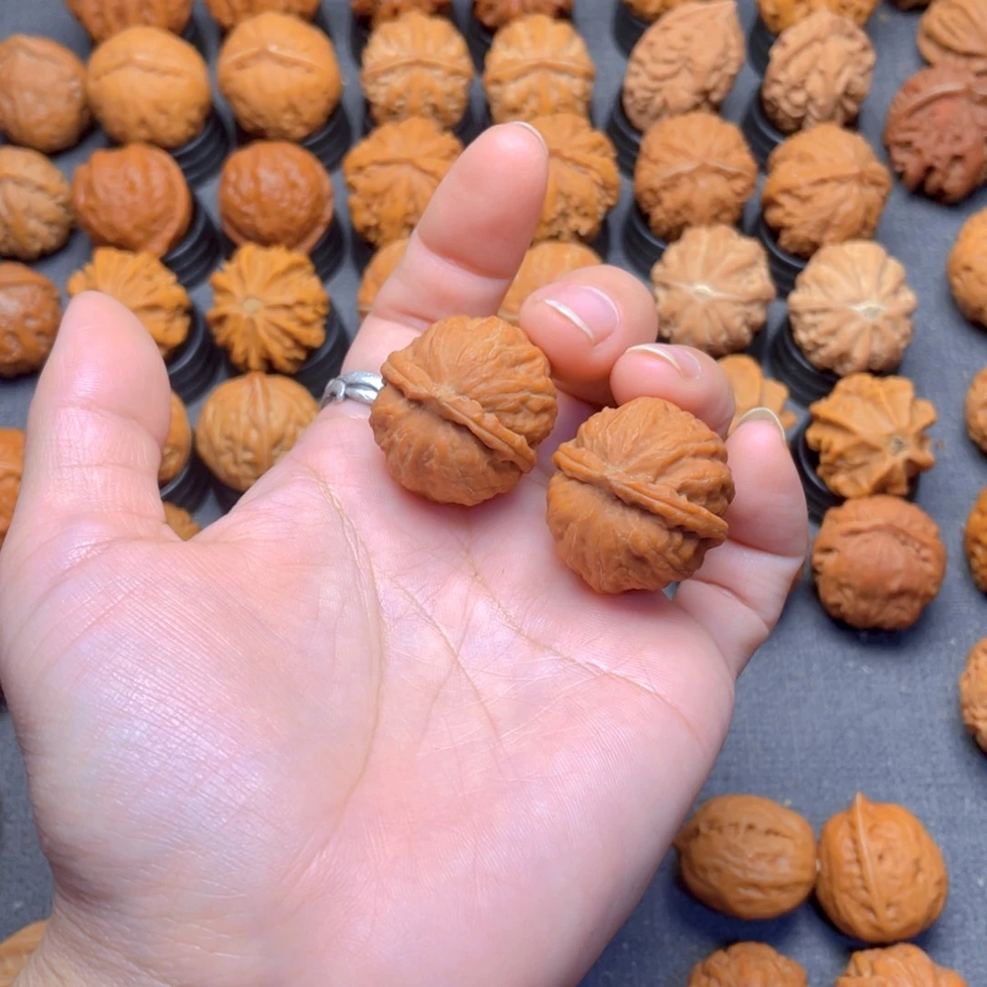 太***蓝核桃文玩把件小肉丸