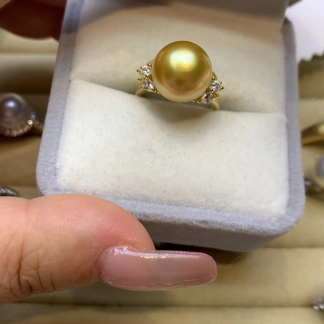 银S925镶嵌戒指海水珍珠