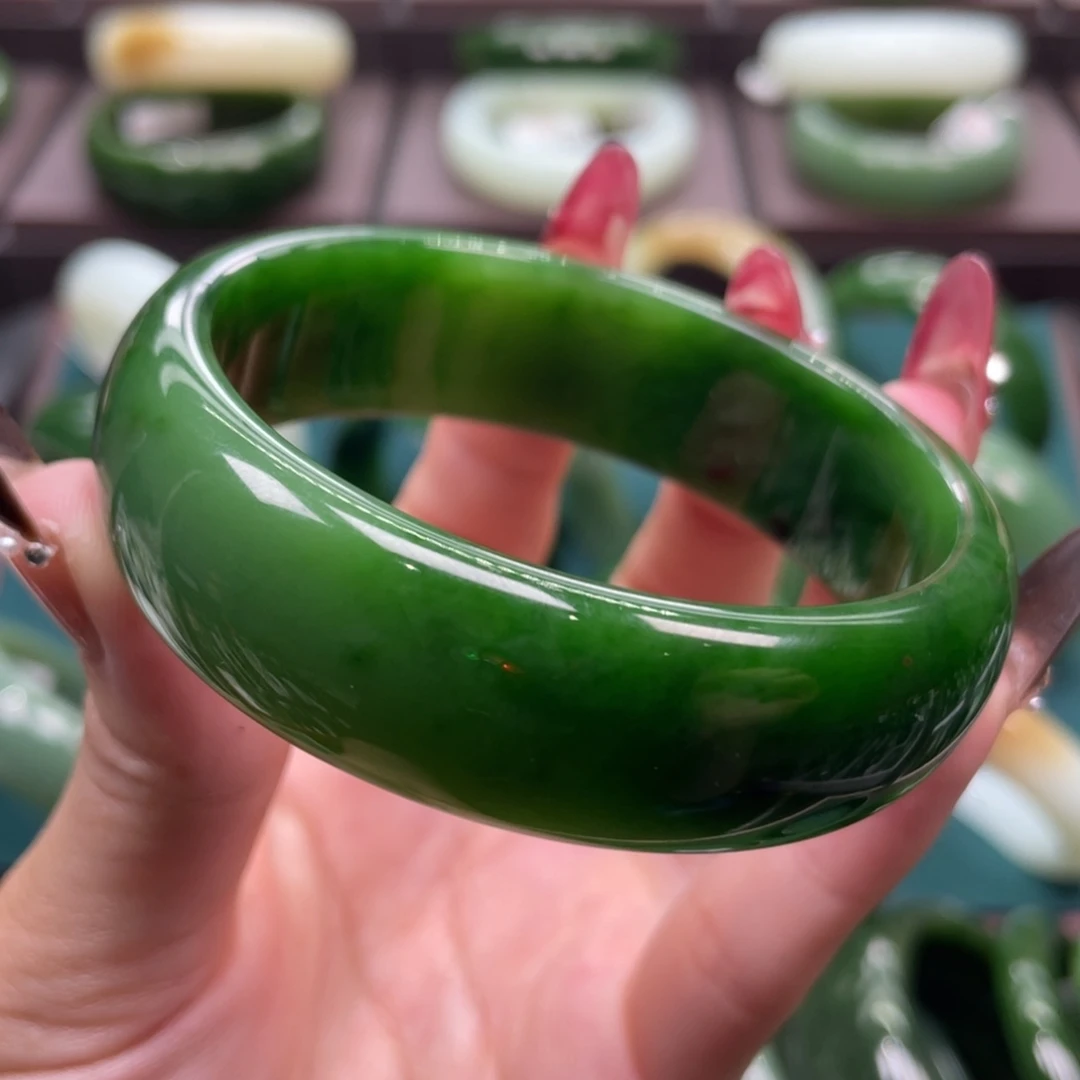 和田玉（碧玉）未镶嵌手镯5758