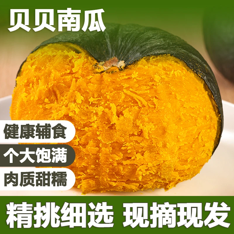 贝贝南瓜宁夏原产地口感细腻好吃沙软糯香甜带板栗味新鲜（达人）