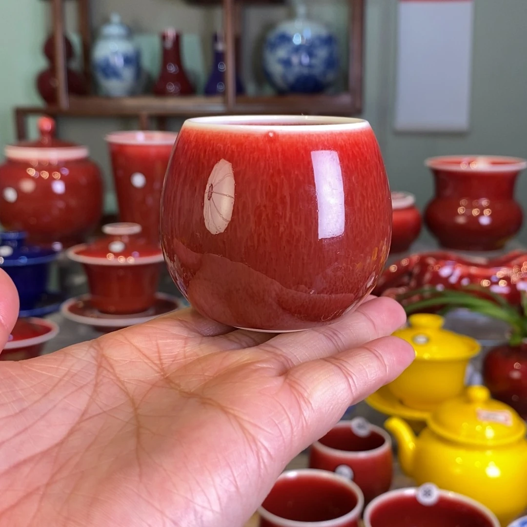清欢雅玩原矿郎红福利龙蛋杯