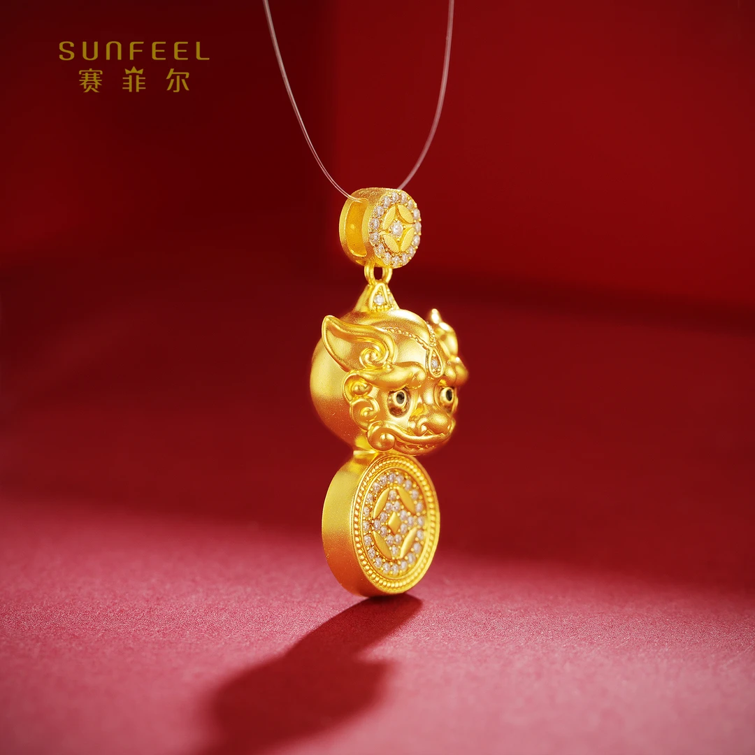 SUNFEEL/赛菲尔【二十三店】足金貔貅送财镶石吊坠YGH00910