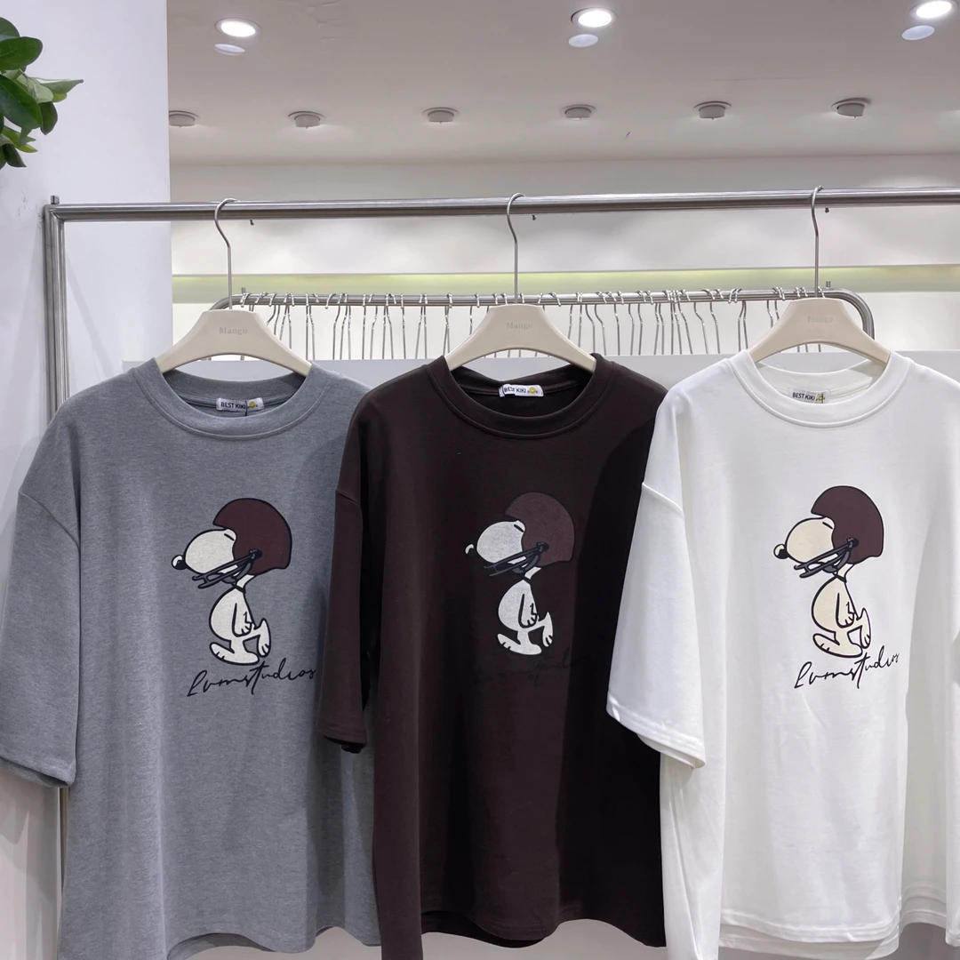 9866磨毛卡通印花短袖衫