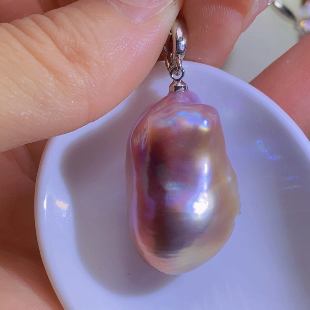 银S925镶嵌淡水珍珠天然淡水珍珠