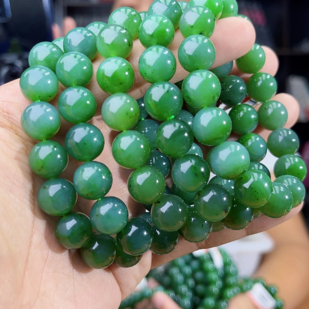 手串未镶嵌和田玉纯天然俄罗斯五号矿碧玉料卡12多样性发其一