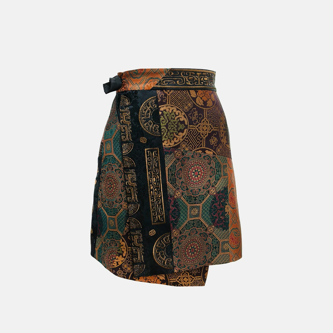 【古锦金辉】盘金绣拼接宋锦半裙DB-Q250054