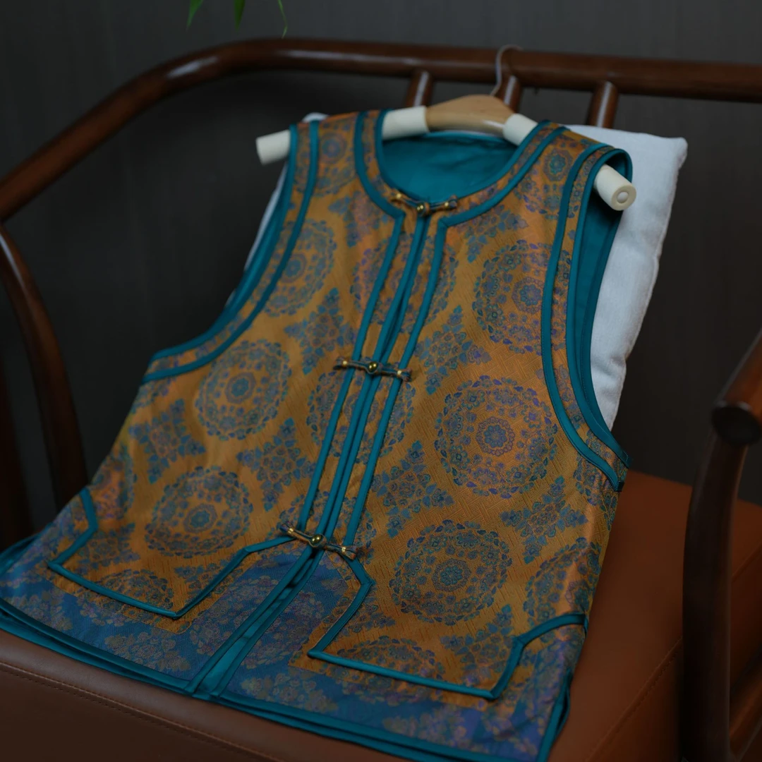 『南意』新中式满分桑蚕丝夹棉国风马甲DHWQ6599