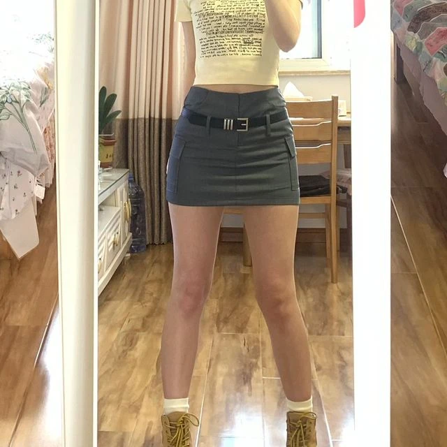 美式辣妹包臀一步裙女大码胖mm春季工装半身裙防走光遮肉a字短裙