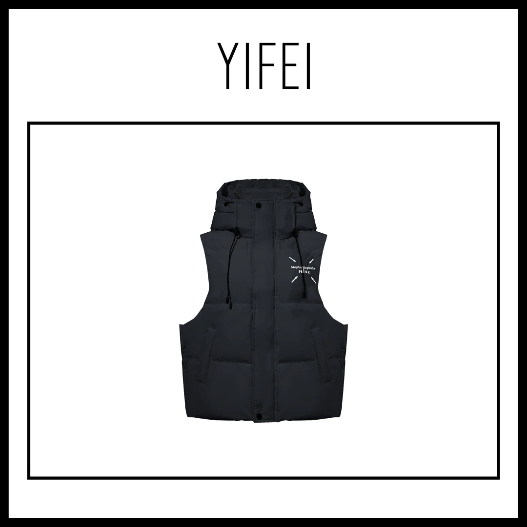 【李不了】2024新款时尚连帽休闲羽绒服男女同款情侣马甲BZD款003