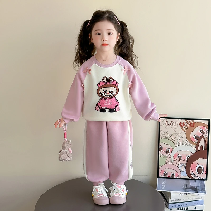 女童秋装卡通卫衣套装3-6岁4儿童洋气春秋季女宝宝休闲运动两件套