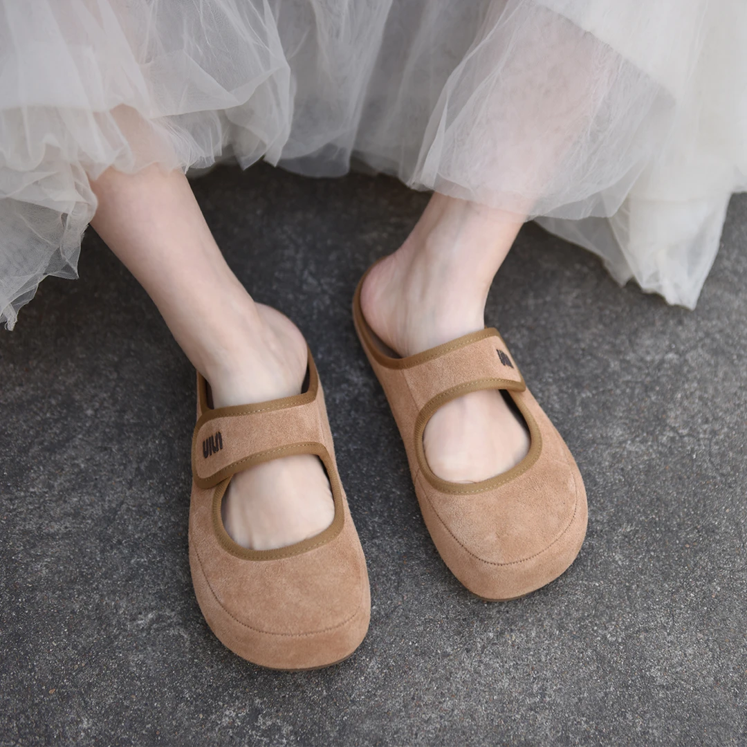 Artmu阿木包头拖鞋女新款外穿博肯鞋半拖泡芙鞋厚底真皮拖1016-8