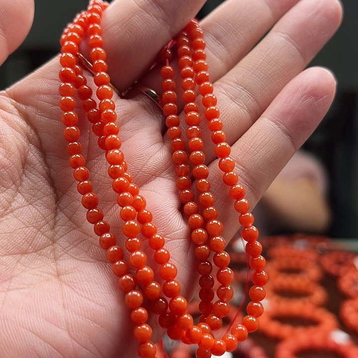 榴***肉南红玛瑙未镶嵌小米珠3mm（多样性发一）