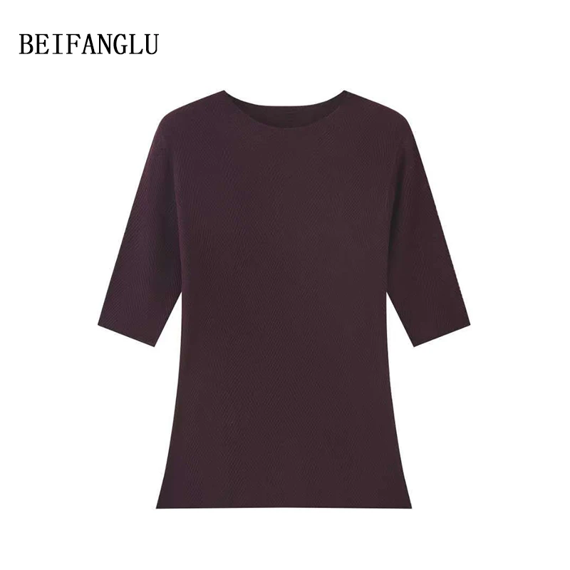 北方鹿 2025夏季新款莱赛尔桑蚕丝修身显瘦百搭针织时尚女士W9308