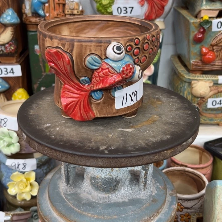 紫砂花盆粗陶材质多肉花盆