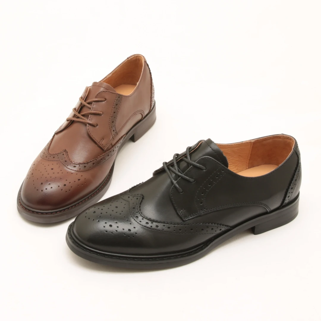 6494春季新款英伦风牛津低跟乐福单鞋女学院风布洛克雕花小皮鞋