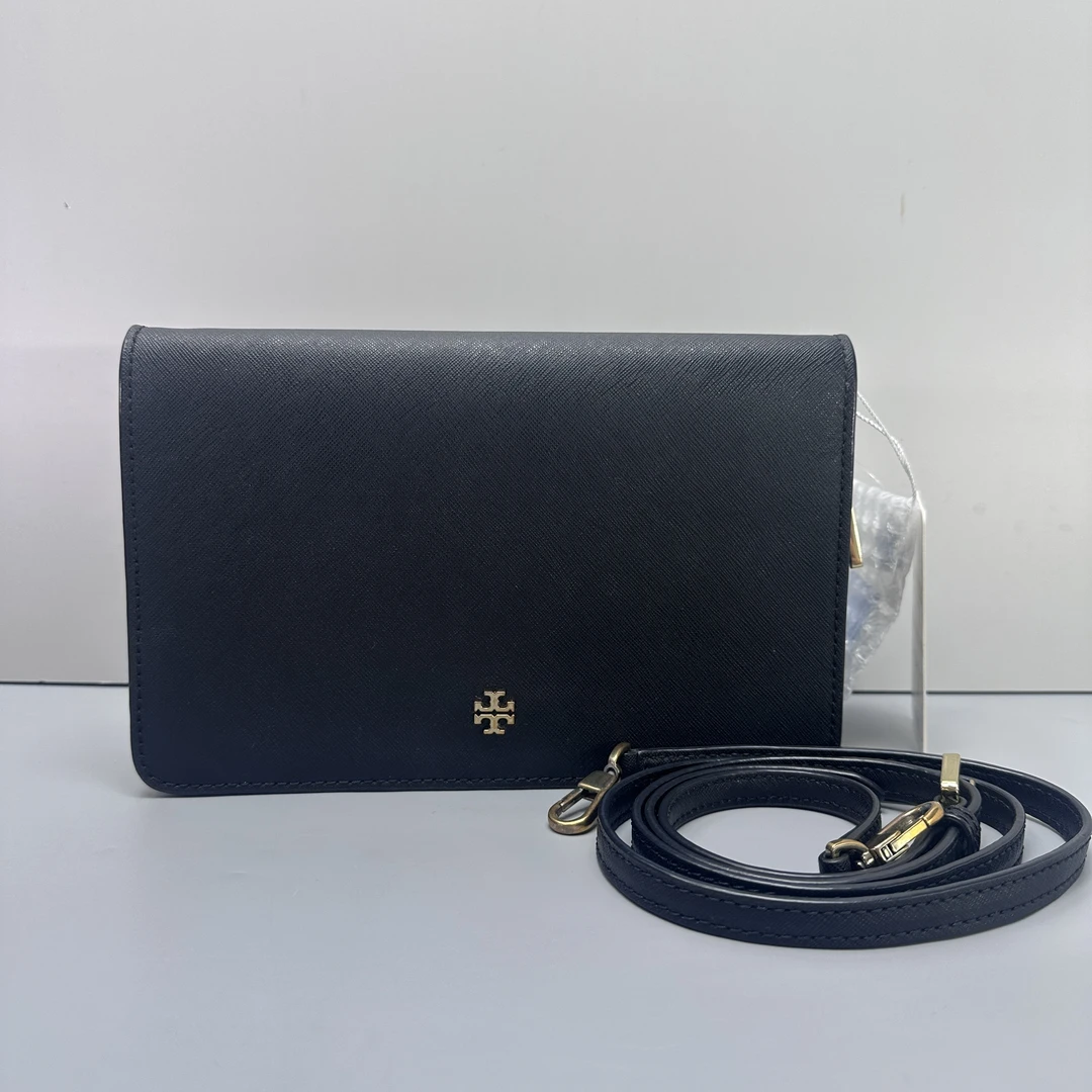 90新 TORY BURCH/汤丽柏琦 翻盖斜挎包22x15x6M080608