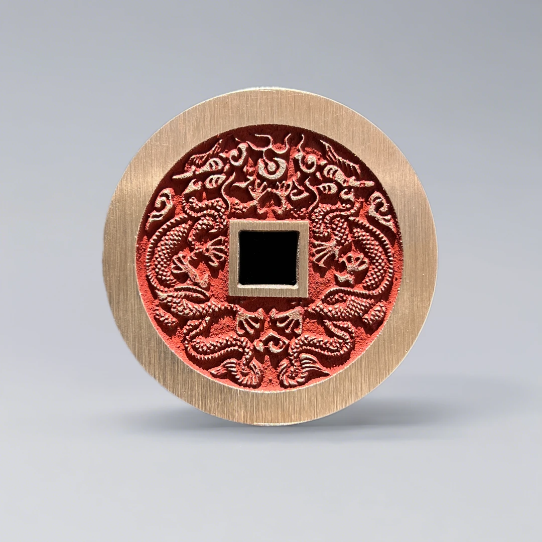 铜吊坠 宋青铜现代工艺品翻沙工艺双龙戏珠挂饰吊坠钥匙扣送绳