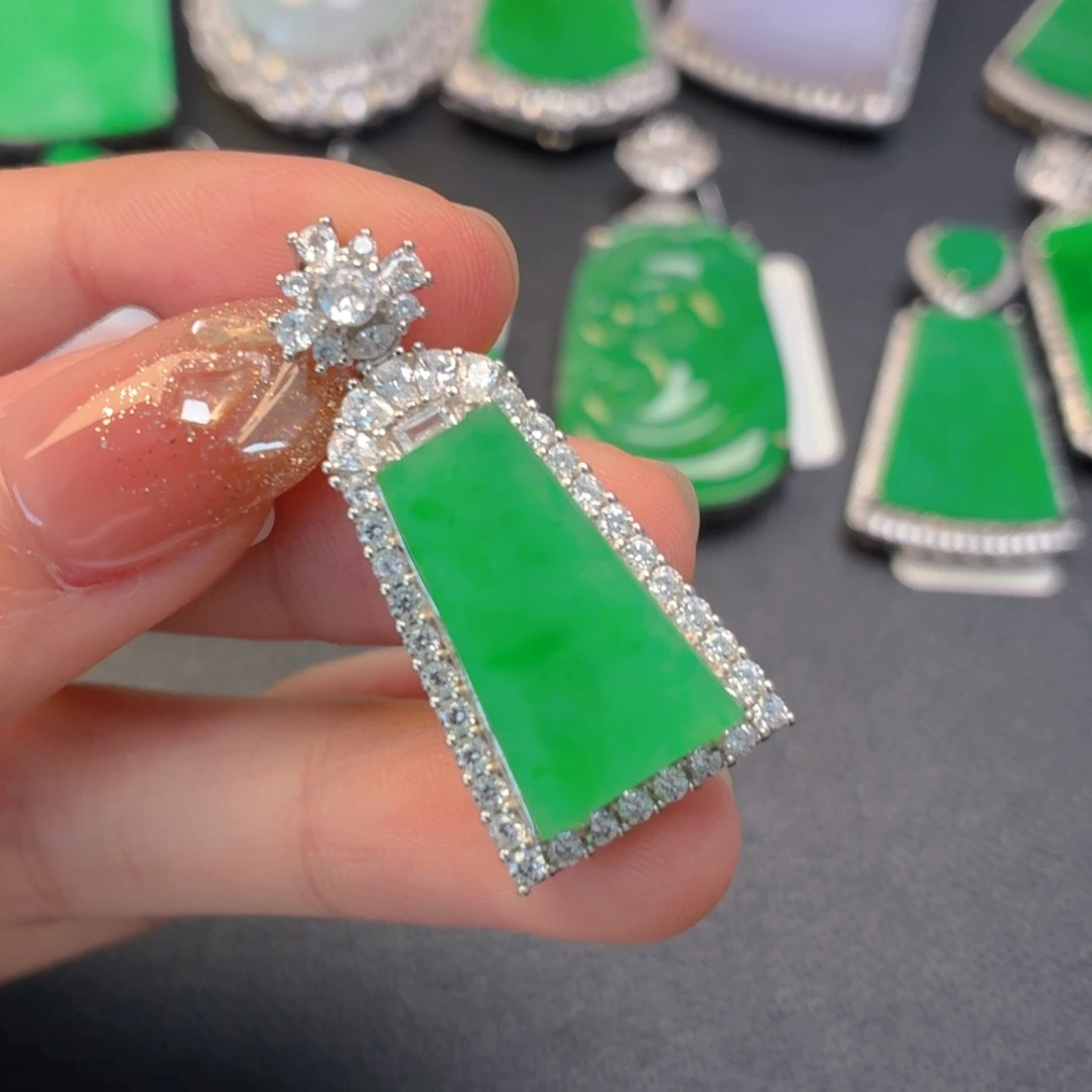 翡翠银S925镶嵌颈饰