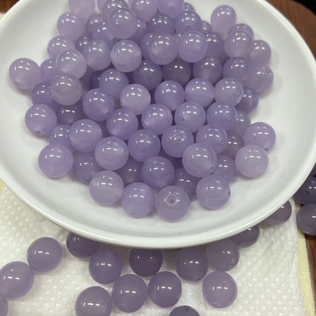 淡烟紫散珠A95  卡8mm  30颗（赠弹力绳）