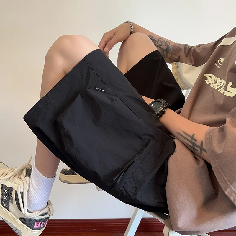 夏季短裤男潮牌直筒宽松大码工装大口袋五分裤痞帅中裤运动沙滩裤