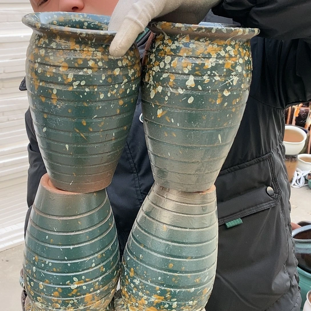 紫砂花盆瑕疵口13高18