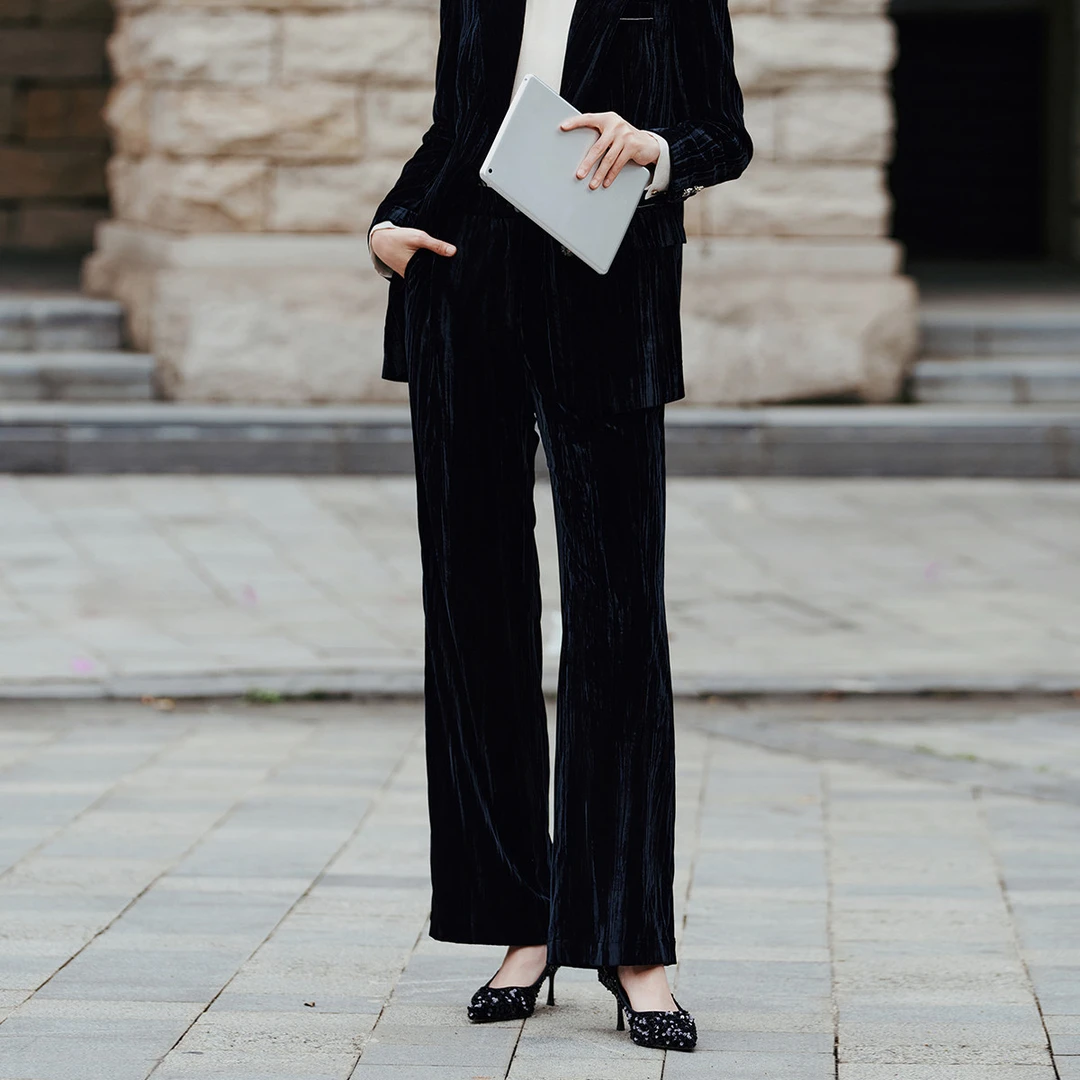 【众心专属】歌蒂诗秋时尚通勤高级大气松紧腰西装裤女 8E33K3113