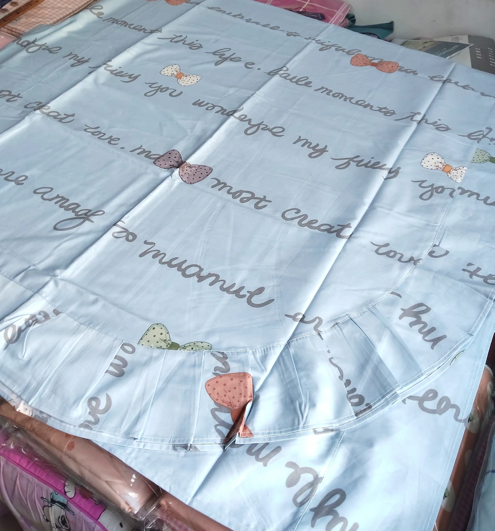 春旺百分百纯棉斜纹整幅床单床群花边圆角适合150和180床245*250