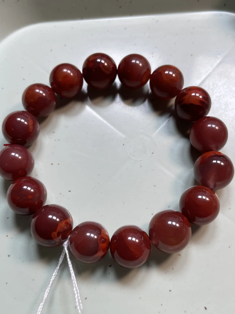 4号南红12mm单圈手串牛血红