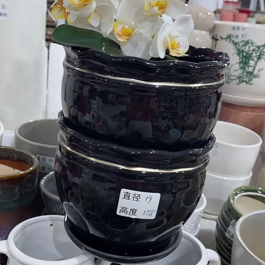 多肉绿植陶瓷花盆9.9包邮,有孔