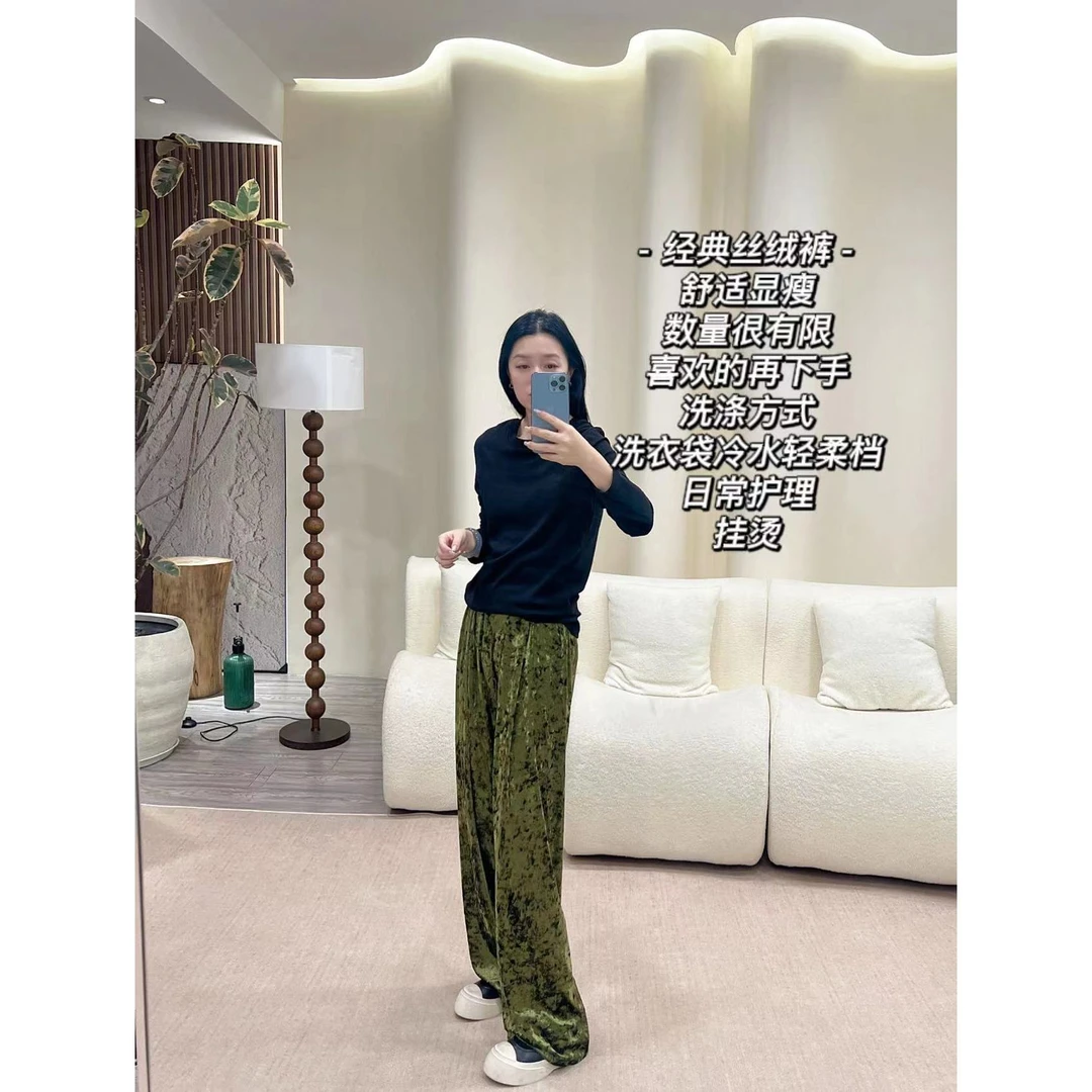 加莉新中式【限定版丝绒裤】想好再拍的买断时尚轻柔裤子 分码
