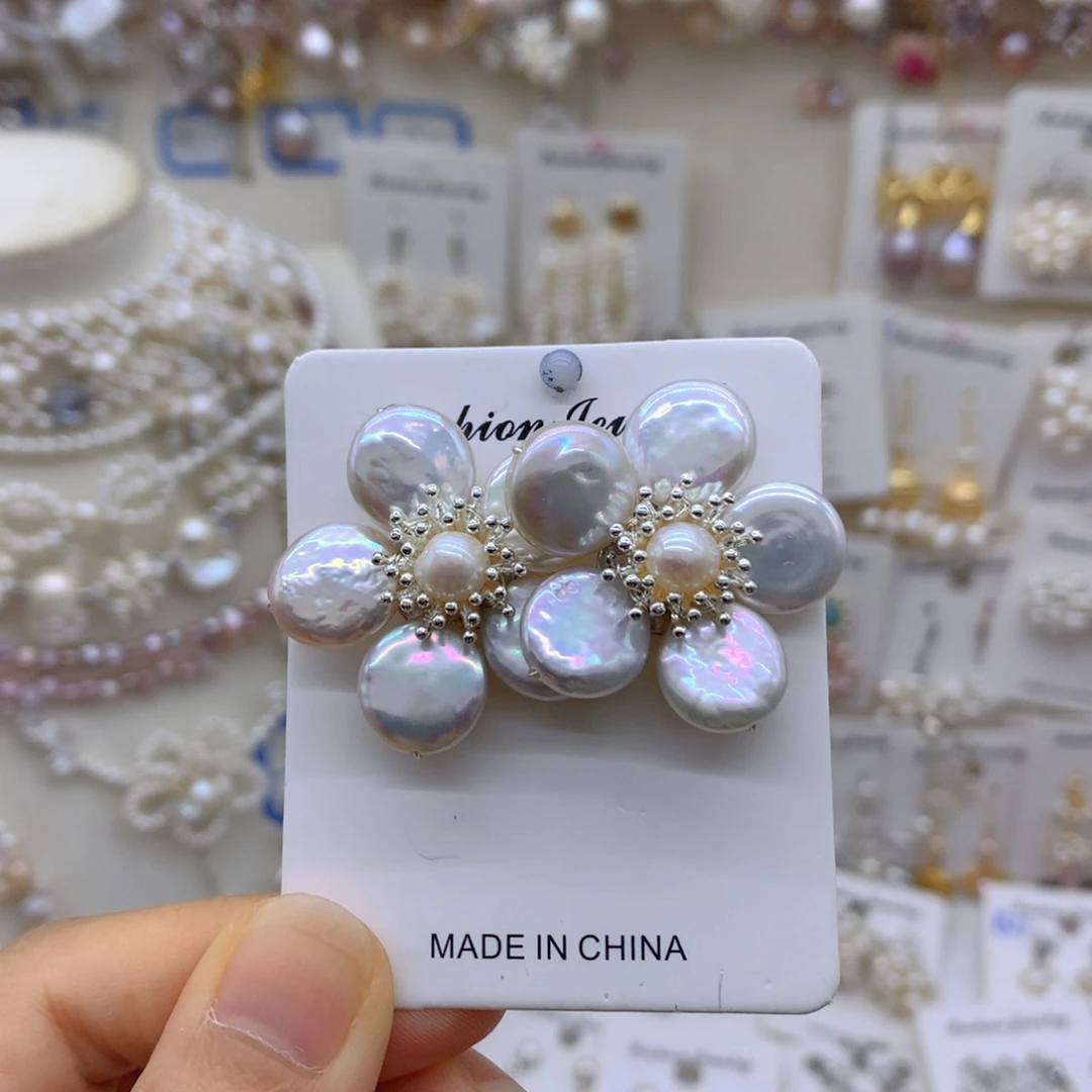 合金淡水珍珠耳饰项链