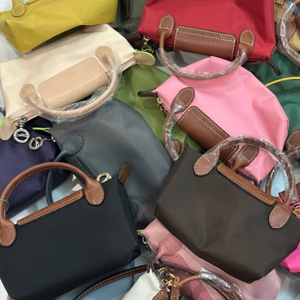 Long mini饺子包配长肩带 尼龙拼牛皮(01-38)