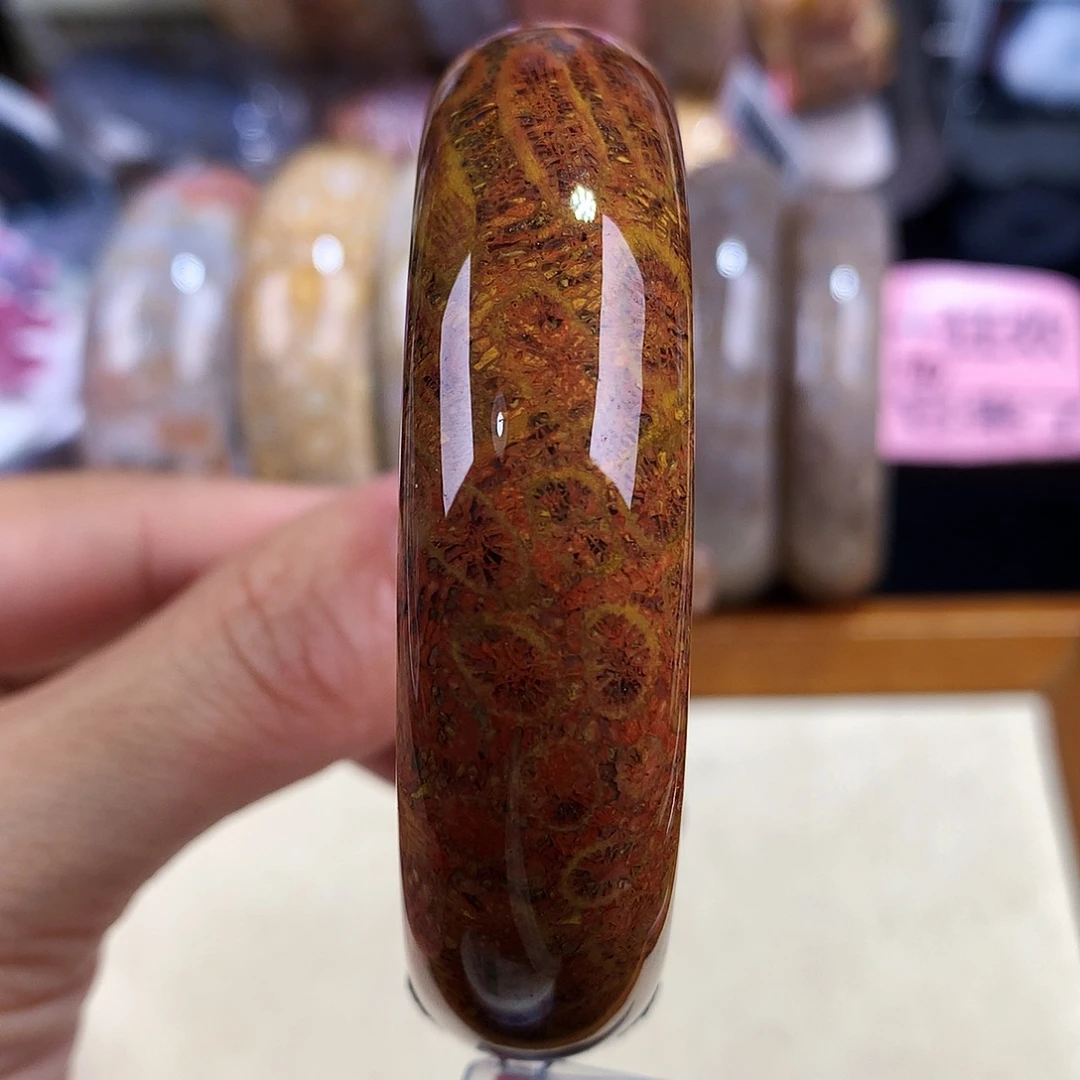 硅化珊瑚（珊瑚玉）未镶嵌吊坠(赠链)68号55圈口