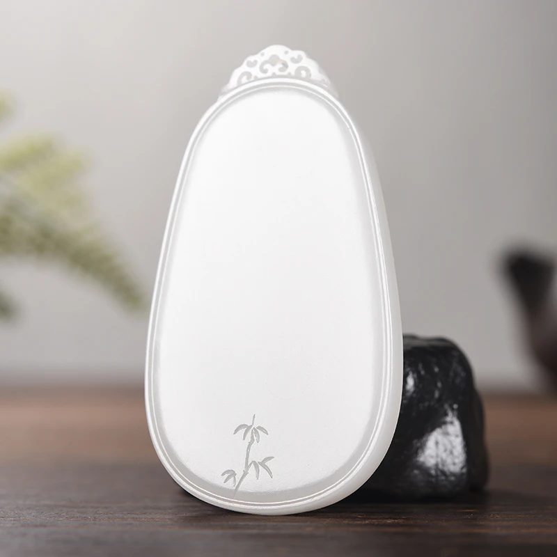 孤品 35克 和田玉节节高升玉牌子挂件竹节吊坠玉石玉坠V252