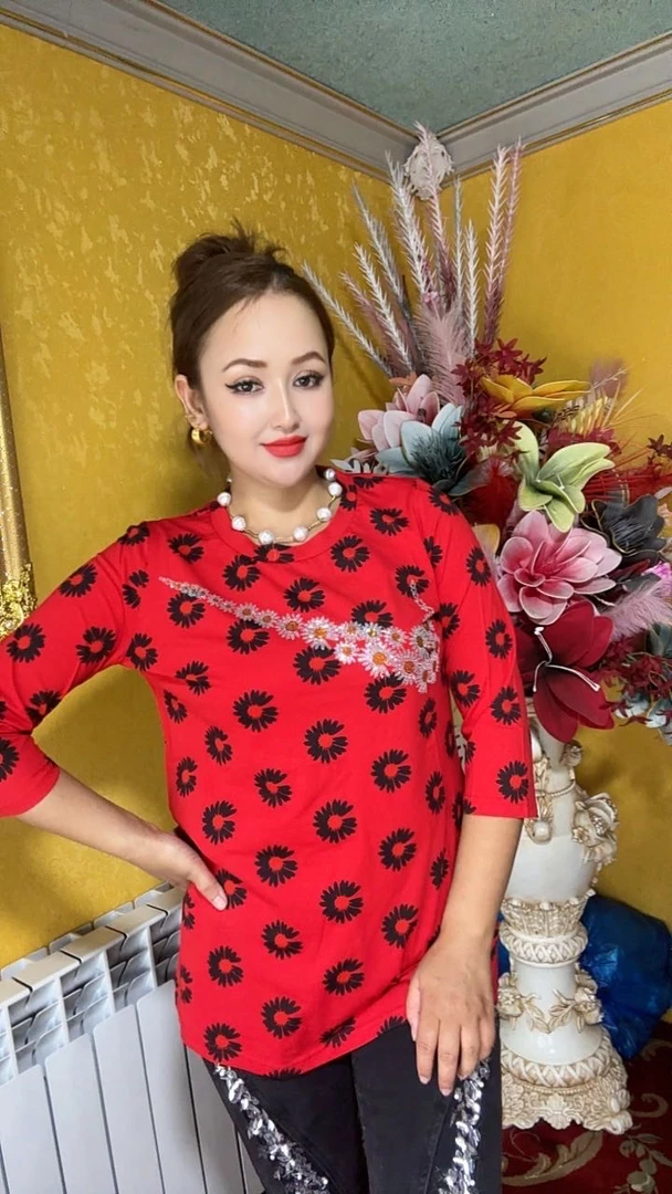 碎花时尚圆领常规款中老年女装连衣裙打底衫花色