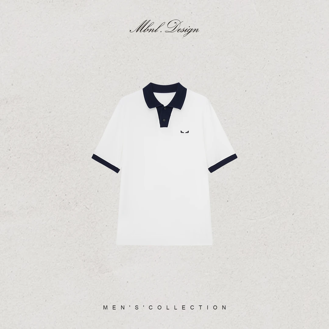 MBNL-F「复古压花小怪兽」秦磊男装18针伊力特针织POLO衫LL-WSY1063