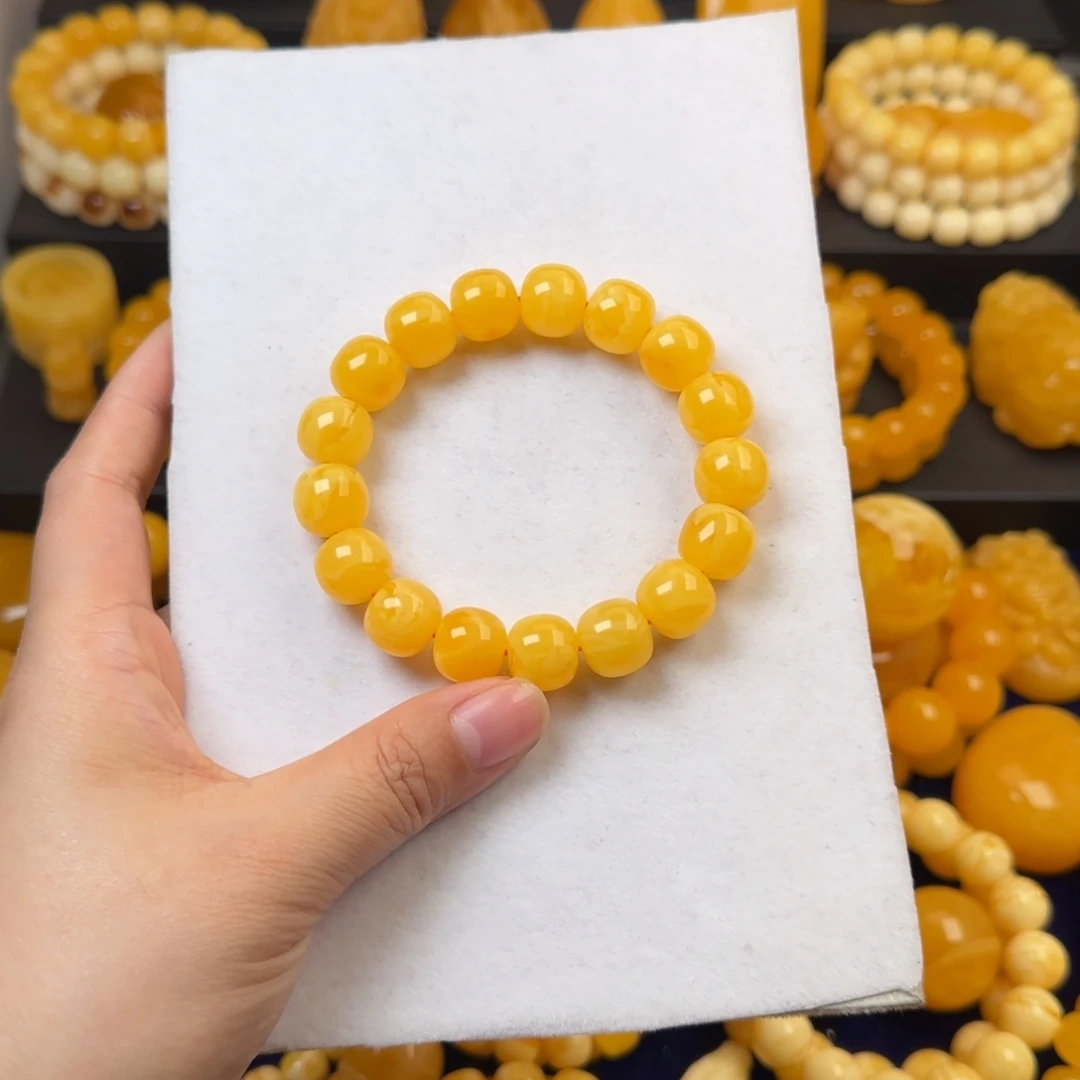 琥珀未镶嵌颈饰橘色同料13